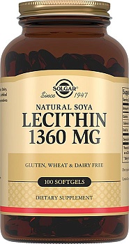 Solgar, Солгар Соевый лецитин, 1360 мг, 100 капсул 